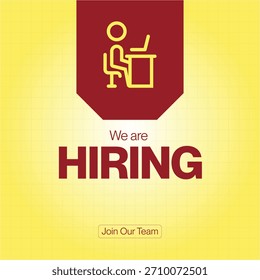 Wir stellen Office-Mitarbeiter Social Media Post-Vorlage - Job Recruitment Vektor Banner