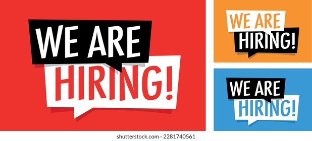 We are hiring on color background