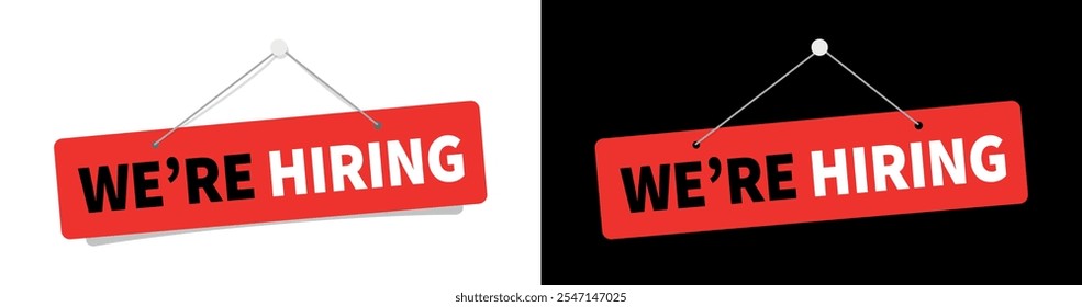 We are hiring on door sign