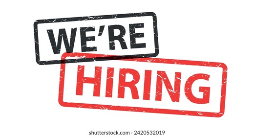 We are hiring on rubber stamp imprint