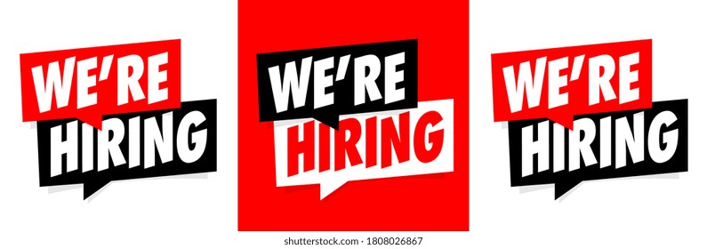 We are hiring on speech bubble