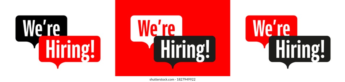 We are hiring on speech bubble