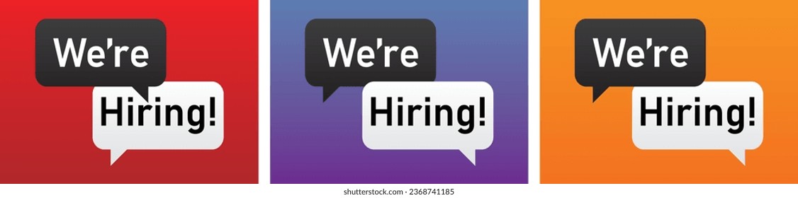 We are hiring on speech bubbles collection. Vector illustration