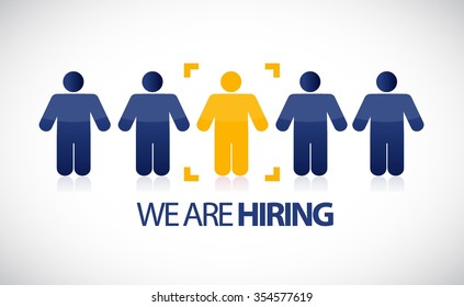 we are hiring people row selection. illustration design graphic