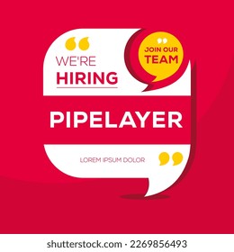 We are hiring (Pipelayer), Join our team, vector illustration.