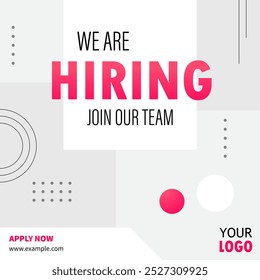 We are hiring post, join our team announcement. Business concept of search and recruitment. Social media template job vacancy recruitment.