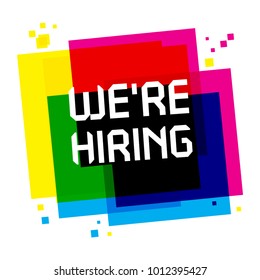 We are Hiring Poster or Banner Abstract Design, vector illustration