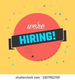 We are Hiring Poster or Banner Design. Job Vacancy Advertisement Concept.