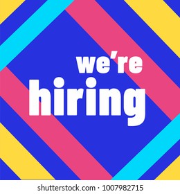 Estamos contratando el diseño de afiches o pancartas. Concepto de anuncio de empleo vacante.