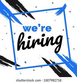 We are Hiring Poster or Banner Design. Job Vacancy Advertisement Concept.