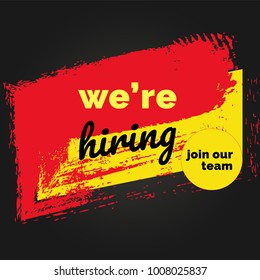 Estamos contratando el diseño de afiches o pancartas. Concepto de anuncio de empleo vacante.