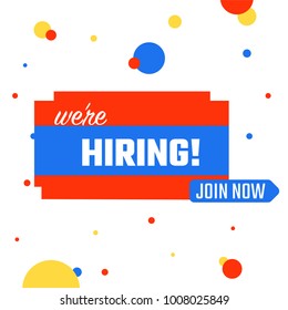 We are Hiring Poster or Banner Design. Job Vacancy Advertisement Concept.
