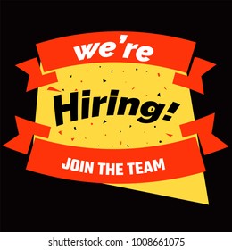 We are Hiring Poster or Banner Design. Job Vacancy Advertisement Concept.