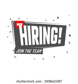 We are Hiring Poster or Banner Design. Job Vacancy Advertisement Concept.