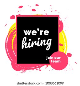 We are Hiring Poster or Banner Design. Job Vacancy Advertisement Concept.