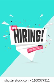 We are Hiring Poster or Banner Design. Job Vacancy Advertisement Concept.