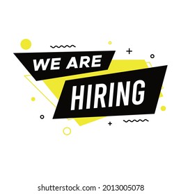 We are hiring poster or banner design concept. Business hiring and recruiting template. Vector illustration. 