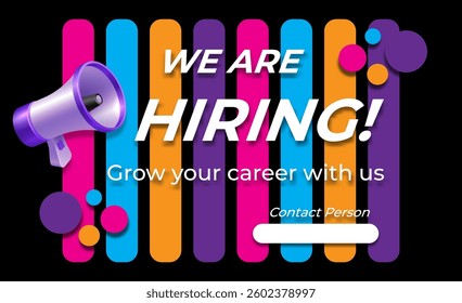 we are hiring poster design colorful background