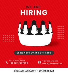 We Are Hiring Poster Design With Vacant Office Chair For Designation.