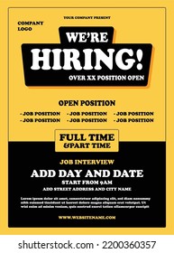 We Are Hiring Poster Flyer Or Social Media Post Template Design