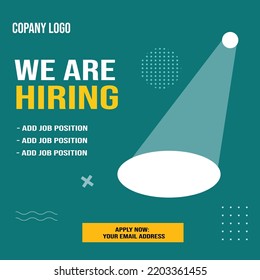 we are hiring poster flyer or social media post template design