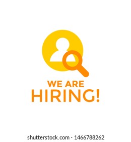 We are Hiring Profile Search Talent Corporate Business Sign Icon Vector