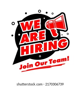 We are hiring. Recruitment advertising template. Vector announcement job vacancies on transparent background