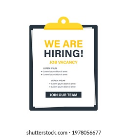 We are hiring recruitment vector poster