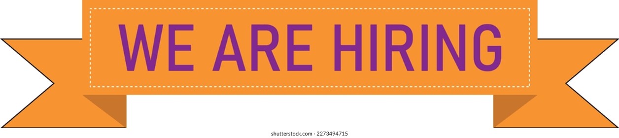 We are Hiring Ribbon icon. We are hiring minimalistic flyer