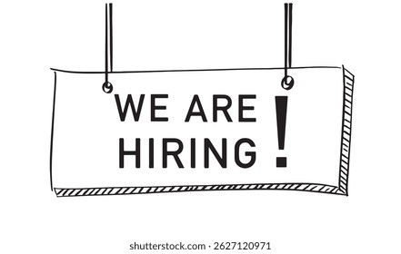 We are hiring sign drawing black color object icon recruitment vacancy career occupation job work employee business interview message opportunity hr human resource announcement we are hiring recruit