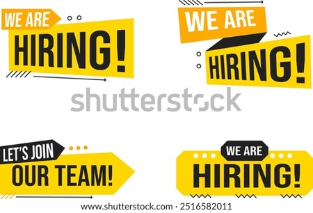 We are Hiring Sign, Job Vacancy Sign Vector