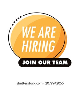 we are hiring sign on a bubble