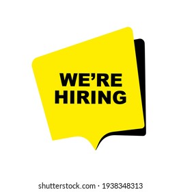we are hiring sign on white background