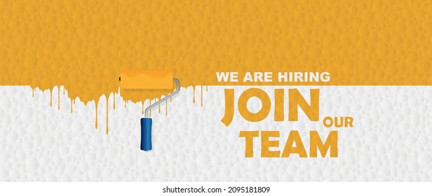 we are hiring sign on white background