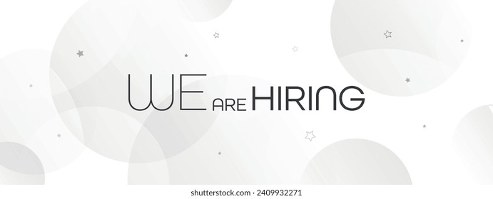 we are hiring sign on white background