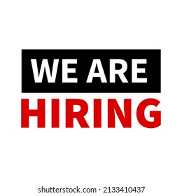 We are hiring sign vector isolated