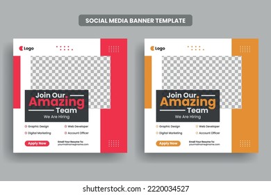 Estamos contratando una plantilla de anuncios de publicaciones en medios sociales o un conjunto de banners para la plaza de ofertas de empleo