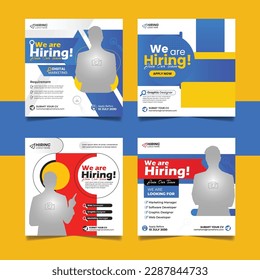 We are hiring social media post job vacancy banner template set.