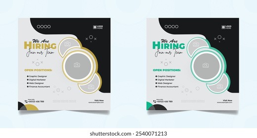 We are hiring social media post banner design template, We are hiring square web banner design.