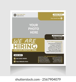 we are hiring for social media post template layout