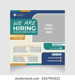 we are hiring for social media post template layout