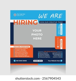 we are hiring for social media post template layout