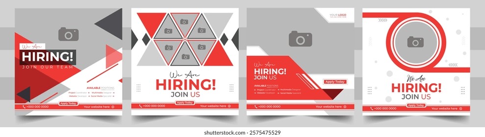 We Are Hiring Social Media Post Design | Creative and Professional Recruitment Design for Job Advertisements.