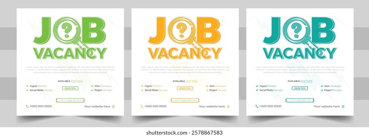 We Are Hiring Social Media Post Design. Banner Template Stunning Square Web Banner for Recruitment Campaigns.