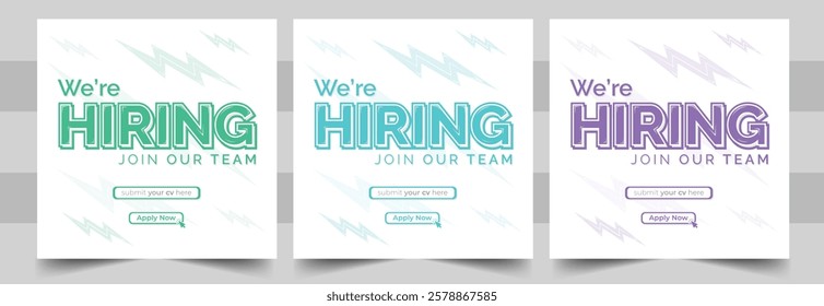 We Are Hiring Social Media Post Design. Banner Template Stunning Square Web Banner for Recruitment Campaigns.
