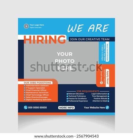 we are hiring for social media post template layout