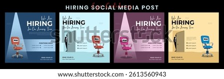 We Are Hiring Social Media Post Template for Job Vacancies Recruitment Ads and Career Opportunities Fully Editable Design Ideal Companies Promoting Open Positions on Instagram Facebook and LinkedIn.