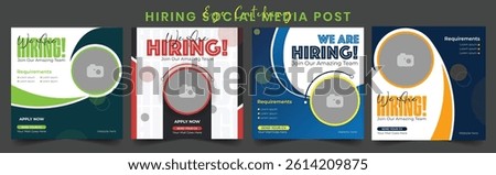 We Are Hiring Social Media Post Template for Job Ads and Staff Recruitment Fully Editable Design Perfect for Promoting Open Positions on Instagram Facebook and LinkedIn for Any Business or Company.