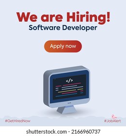 We Are Hiring. We Are Hiring Software Developer Facebook, Insta Complete Post Template. Software Developer Hiring Announcement Banner. Programmer, Coder Job Vacancy. Programmer Recruitment. 