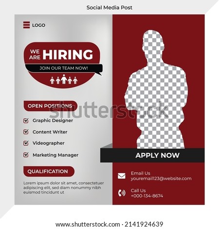 we are hiring soical media post